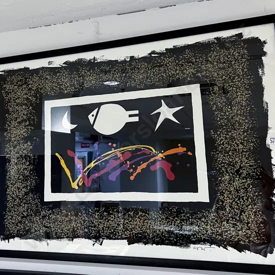 Italian Abstract Print - Pescado En La Ventana