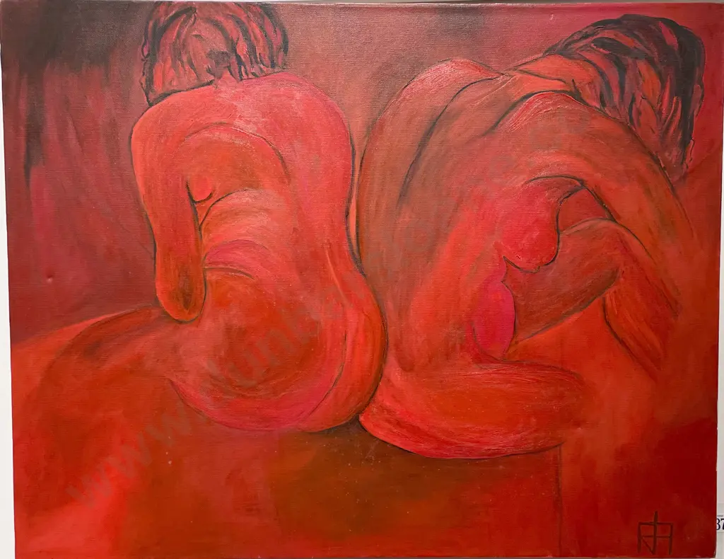 Indistinctly Signed - Nude Canvas Work Image 1++