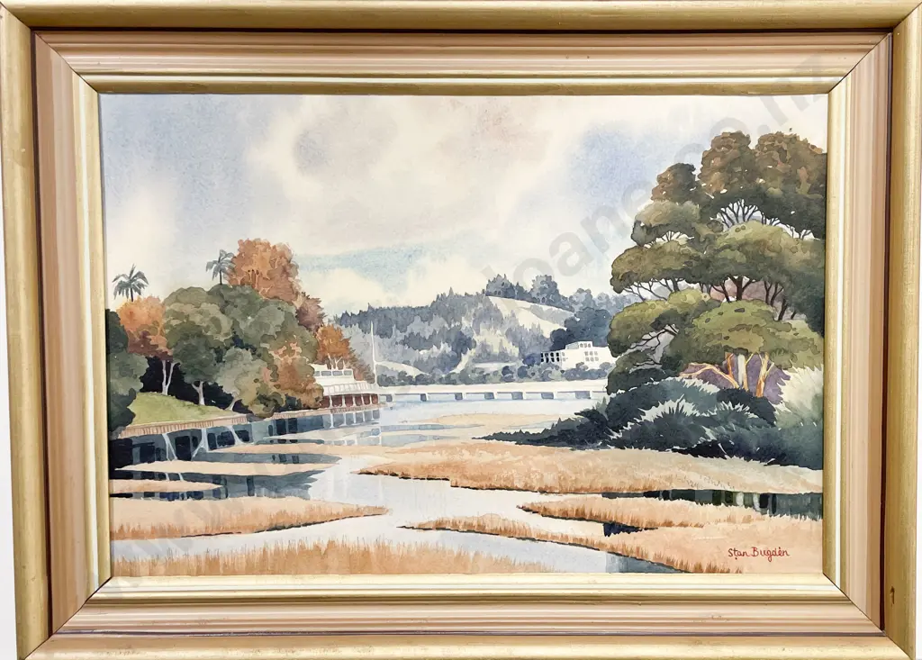 Stan Bugden - Weed and Water Patterns - W/C on Board Image 1++