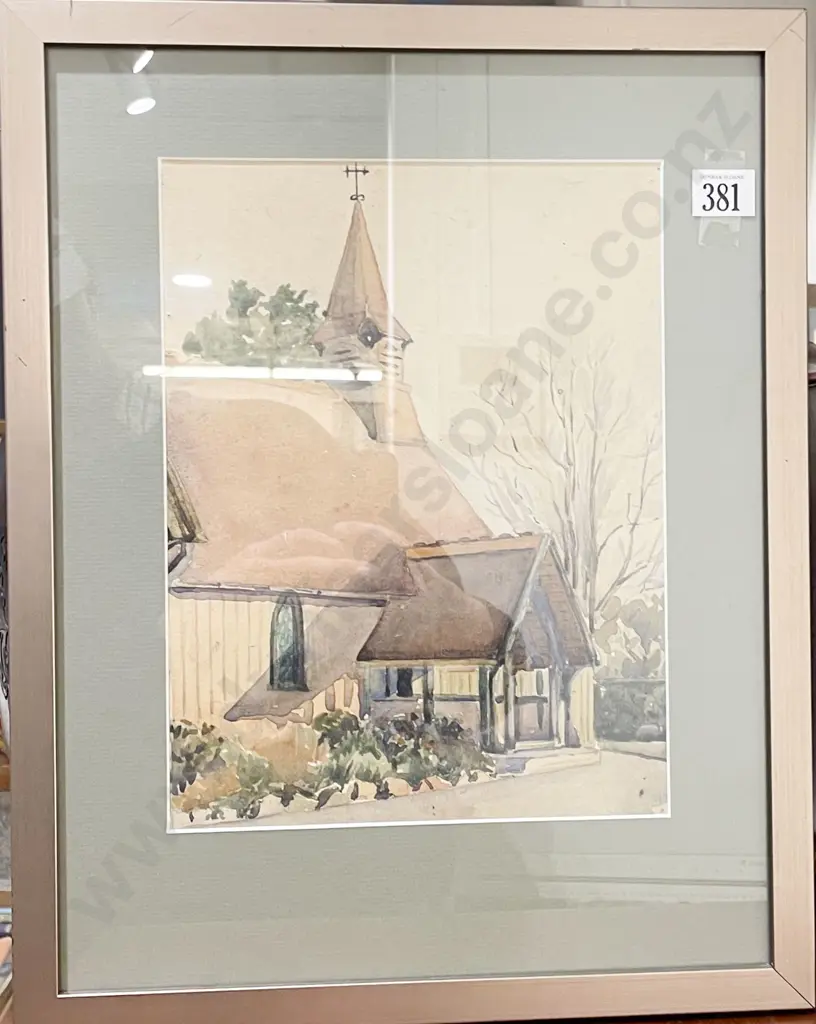 Unsigned W/C Church Scene Image 1++