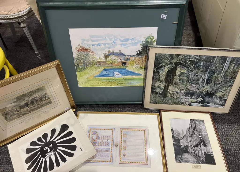 Nine Assorted Prints and Originals Image 1++