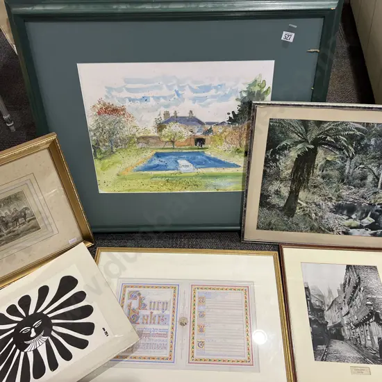 Nine Assorted Prints and Originals