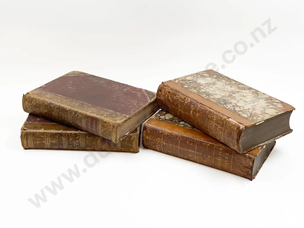 Four Vintage Leatherbound Dictionaries Image 1++