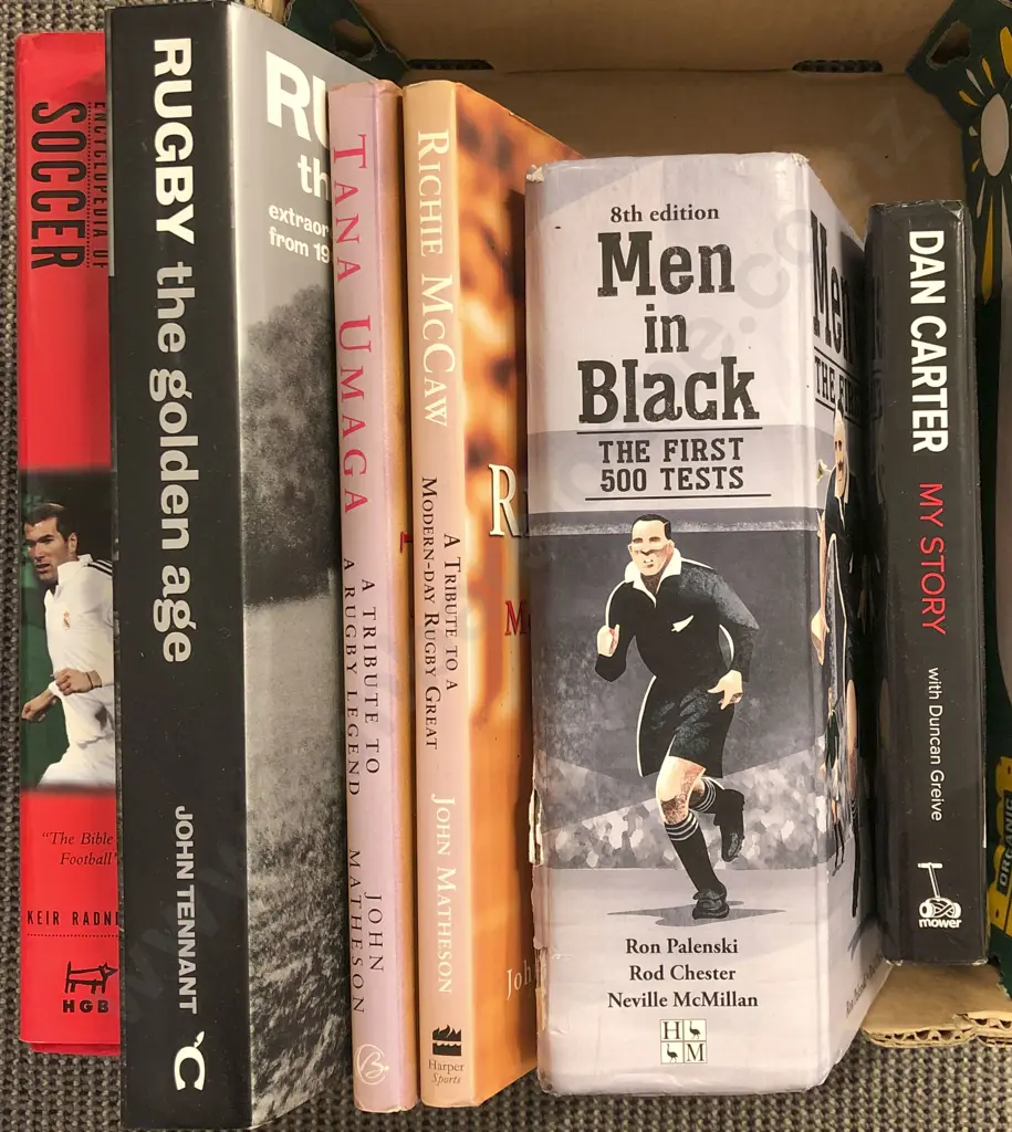 Box of Assorted Rugby Reference Volumes Image 1++
