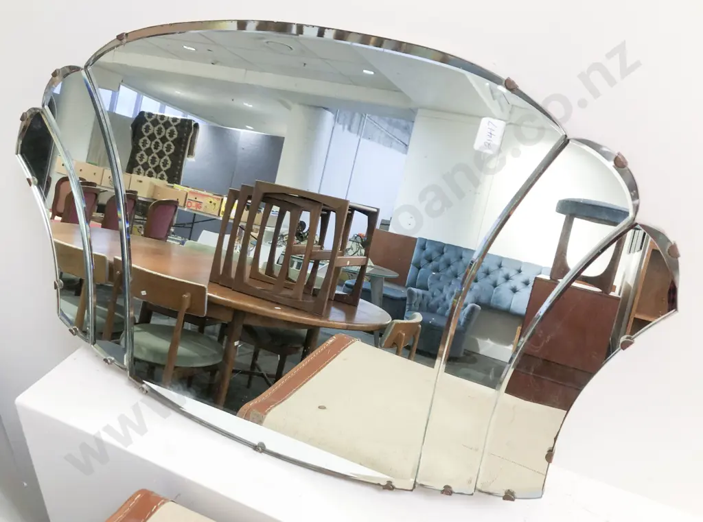 Art Deco Bevel Edged Wall Mirror Image 1++