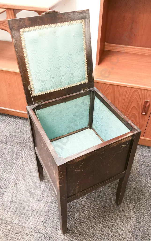 Oak Tilt Top Sewing Cabinet Image 1++