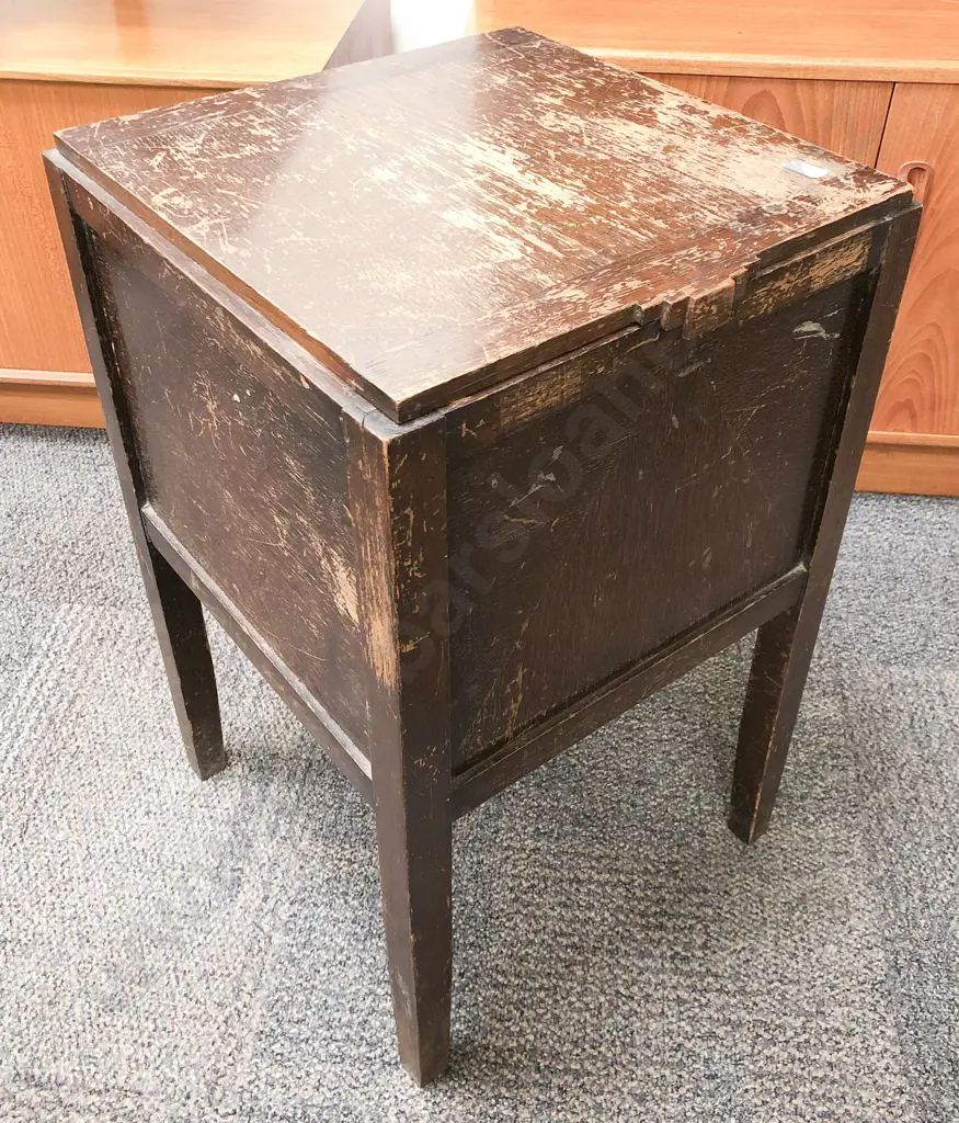 Oak Tilt Top Sewing Cabinet Image 1++