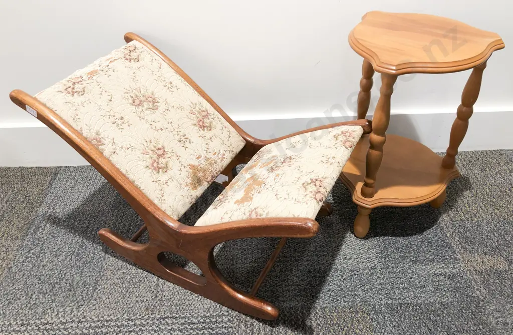 Two Tier Occasional Table and Footstool Image 1++
