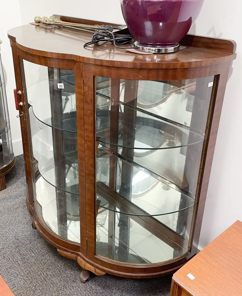 Unique Proportioned Mahogany China Cabinet Image 1++