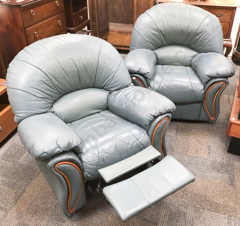 Pair of Leather Armchairs Image 1++