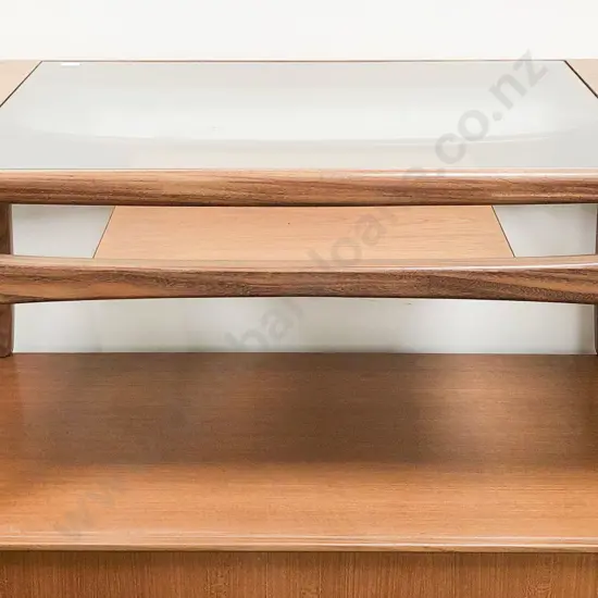 G Plan Mid-Century Teak Glass Top Coffee Table