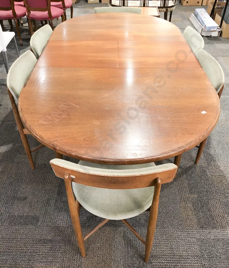 G Plan Mid-Century Teak Extension Dining Table and Six Matching Chairs Image 1++