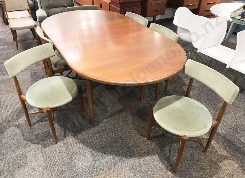 G Plan Mid-Century Teak Extension Dining Table and Six Matching Chairs Image 1++