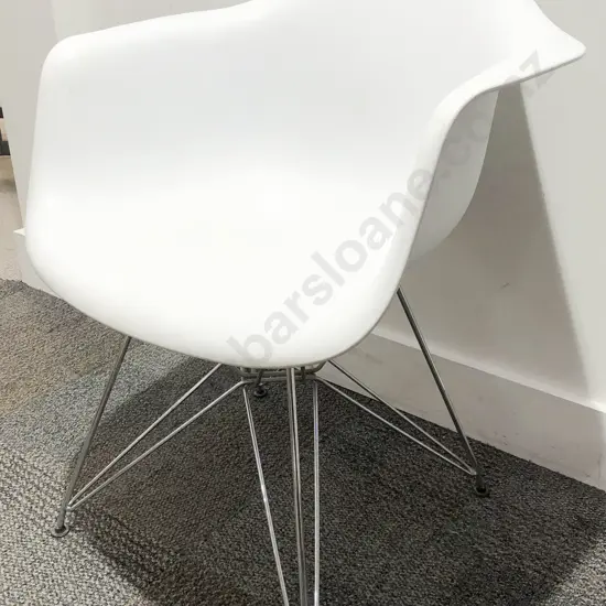 Modern Plastic Tub Chair on Chrome Base