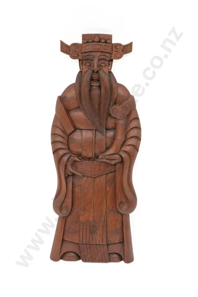 A Carved Wood Confucian Sage Image 1++