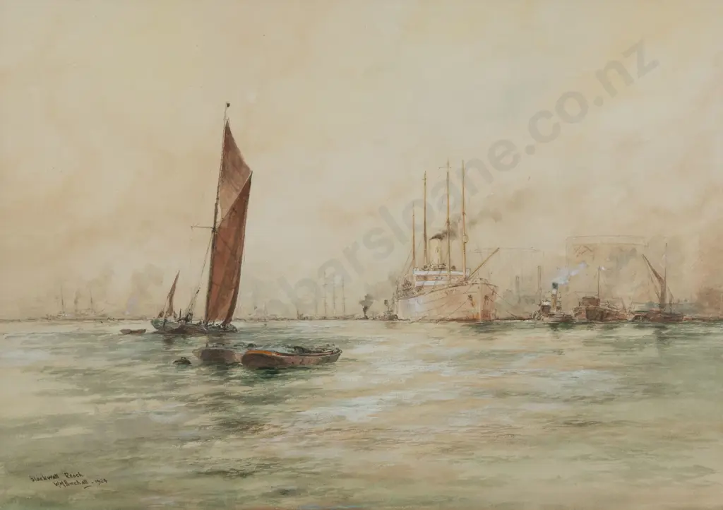 W M Birchall (American 1884 - 1941) - Blackwell Reach Image 1++