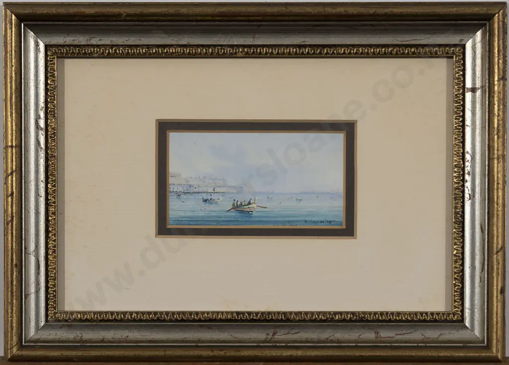 Neopolitan School - Boats in the Bay of Naples Image 1++