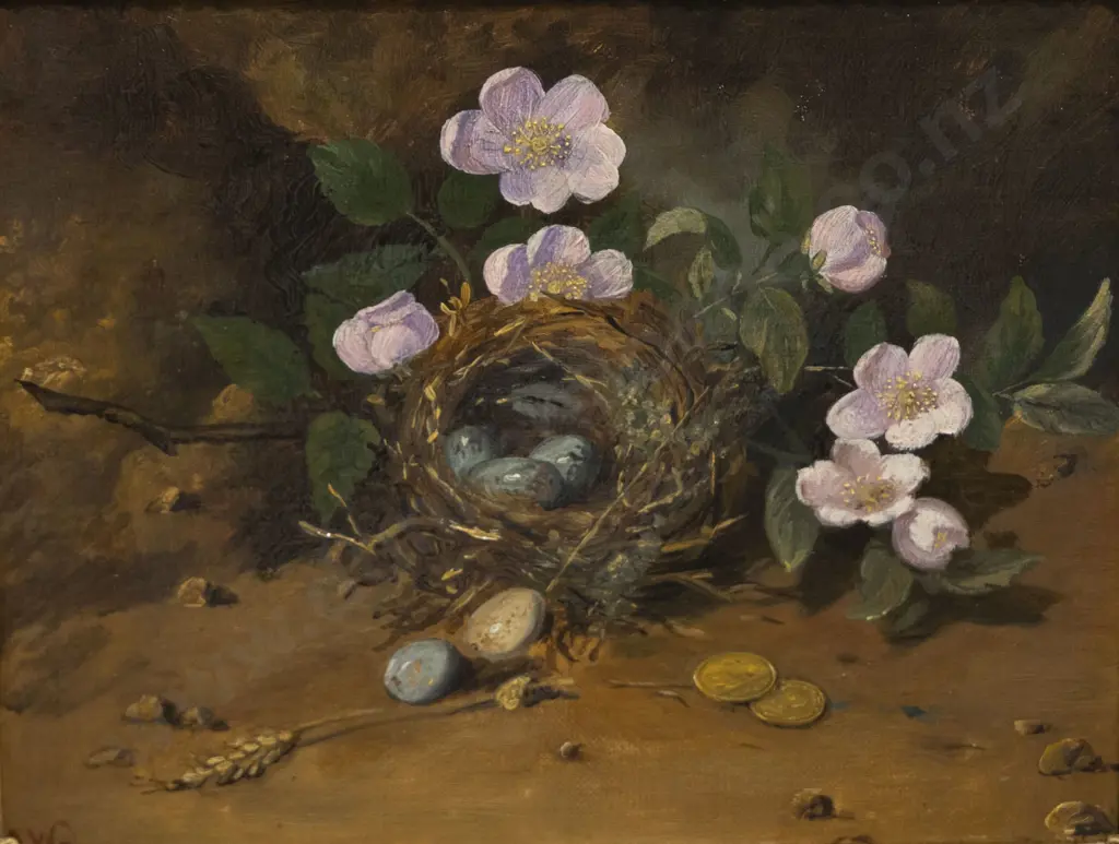 Unknown Artist - Still Life with Birds Nest & Sovereigns Image 1++