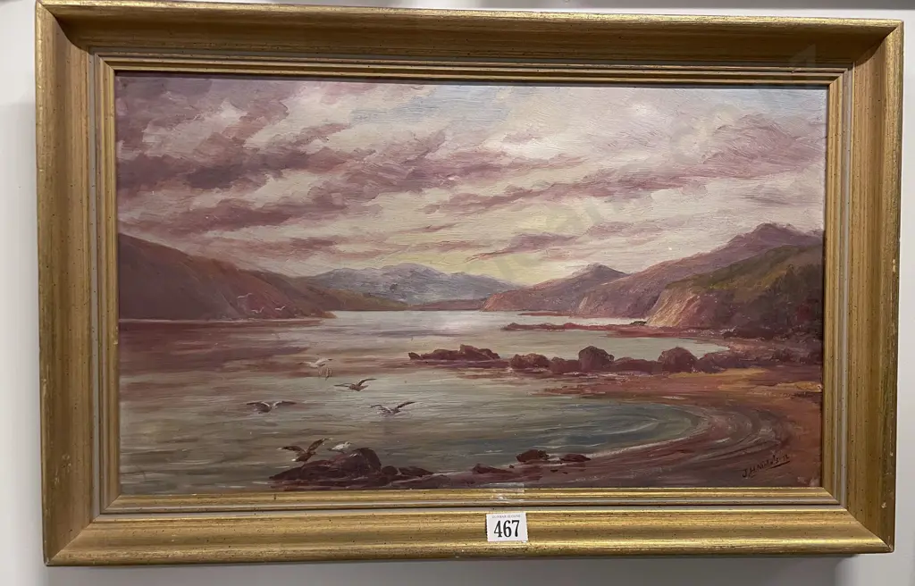 John Howard Nicholson (1855-1930) - NZ Coastal Landscape Image 1++