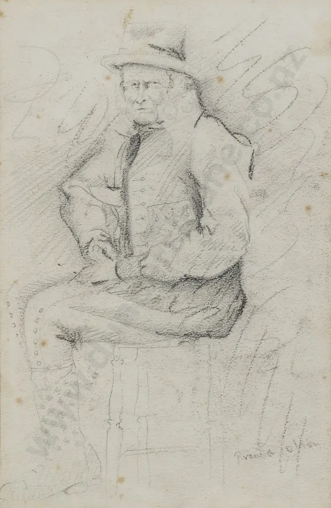 In the Style of Petrus Van Der Velden - Two Pencil Sketches Image 1++