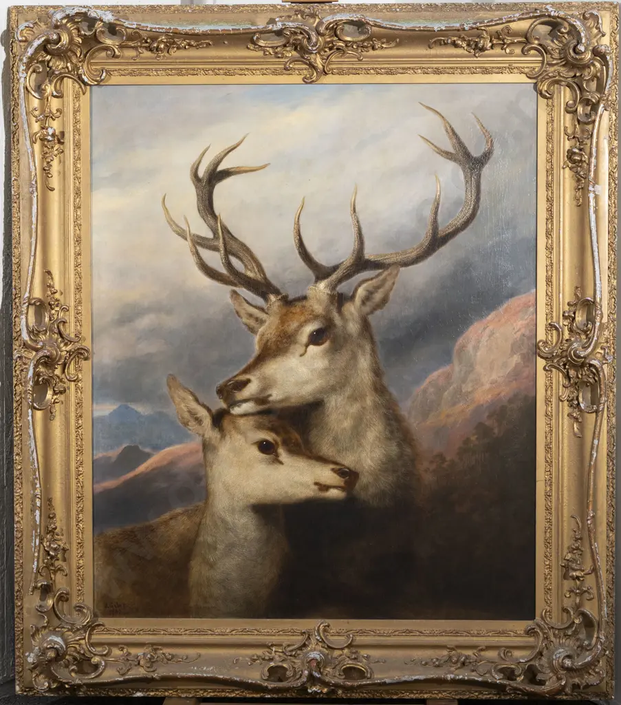 James William Giles (1801-1870) - Stag & Doe Image 1++
