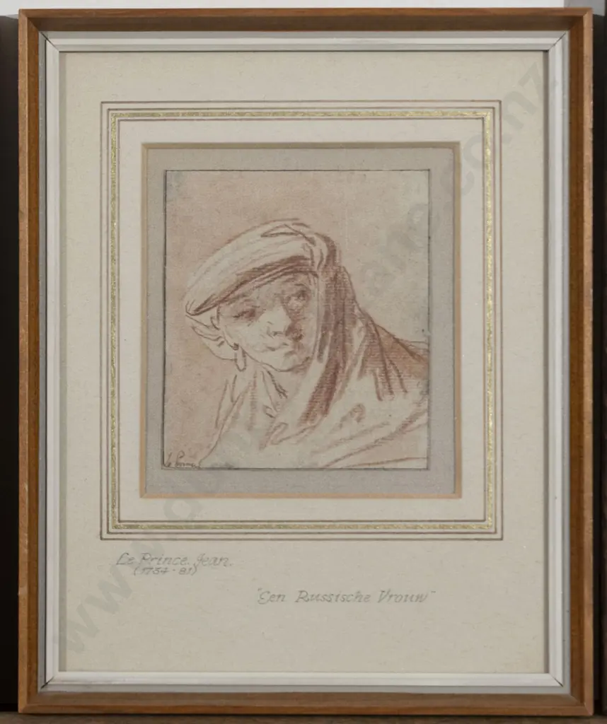 Jean Le Prince (1734 - 1781) - Een Russische Vrouw (The Russian Widow) Image 1++