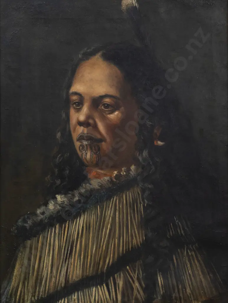 David E Hutton (1866 - 1946) - Portrait of a Māori Woman Image 1++
