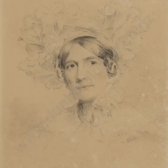Unknown Artist - C19th Portrait of Mrs Sangster