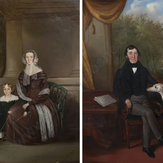 Pair Early C19th Portraits - John Dodd & Mary Leigh