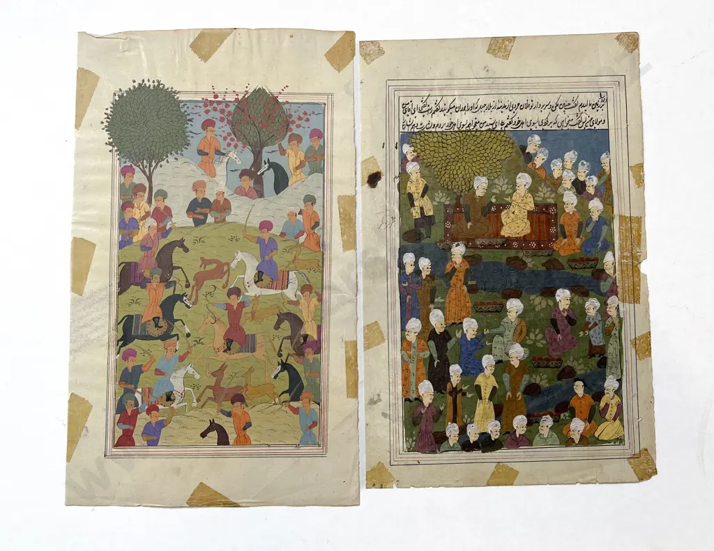 Two Moghul School Manuscript Illustrations (unframed) Image 1++