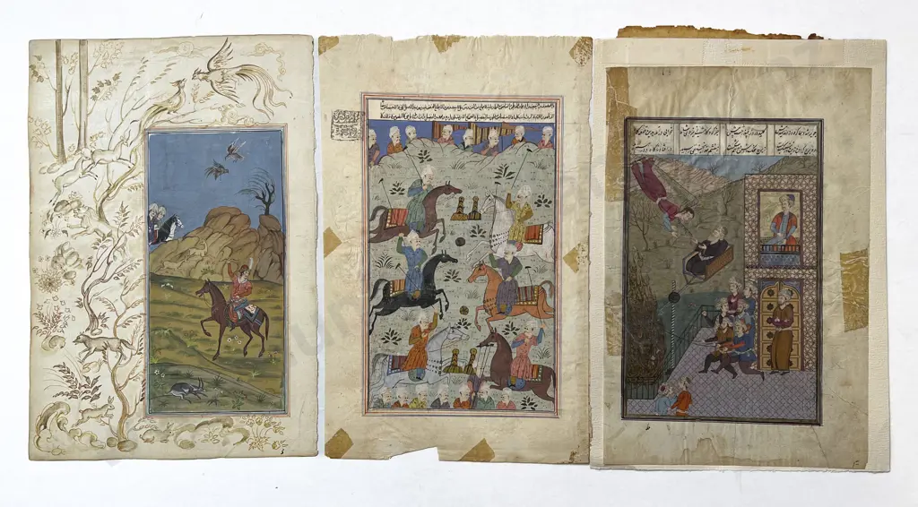 Three Moghul School Manuscript Illustrations (unframed) Image 1++