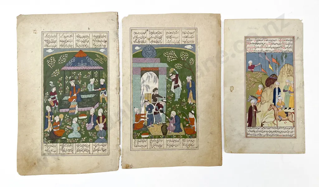 Three Moghul School Manuscript Illustrations (unframed) Image 1++