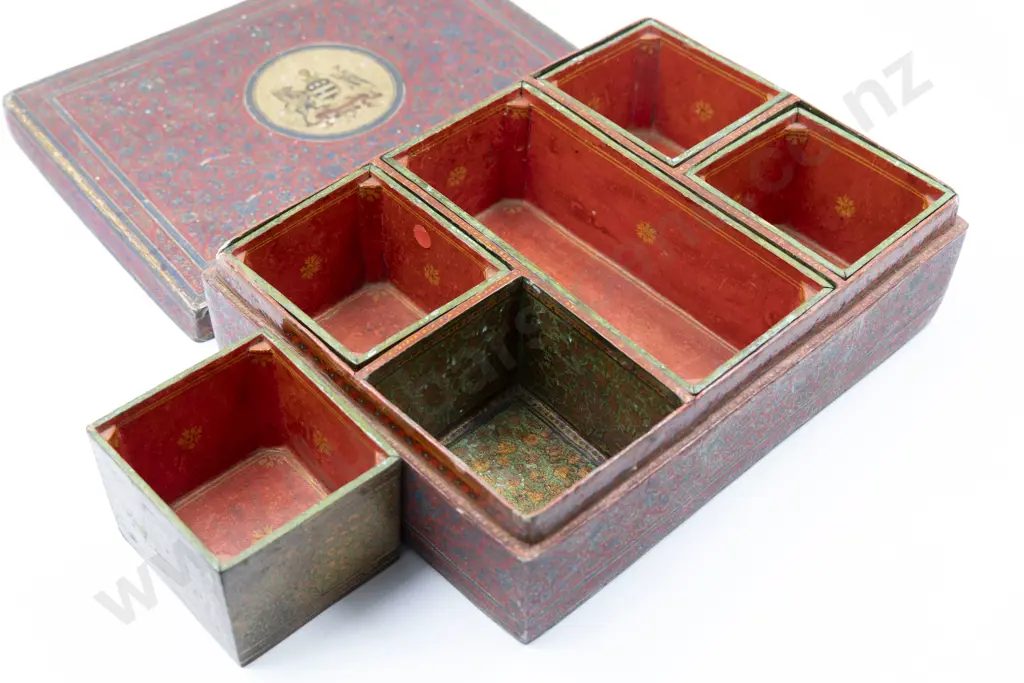 Attractive Late C19th Indo-Persian Papier Mache Spice Box Image 1++