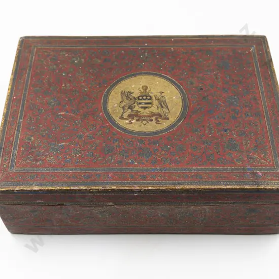 Attractive Late C19th Indo-Persian Papier Mache Spice Box