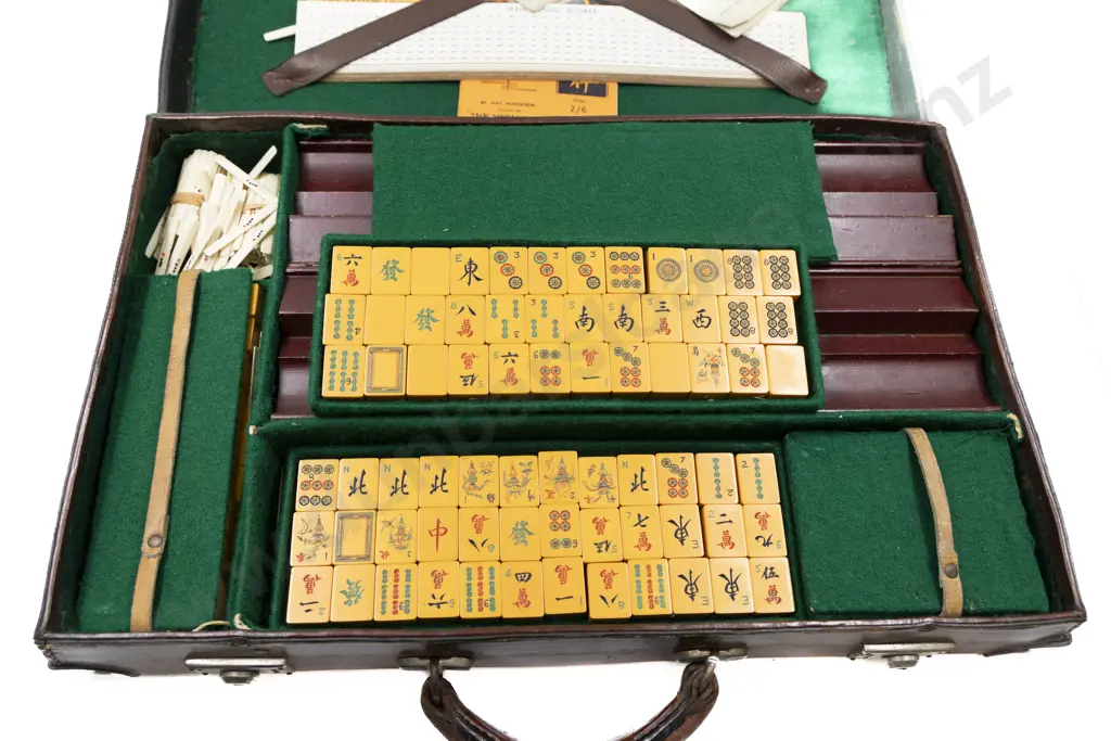 Early - Mid C20th Resin & Bone Mah Jong Set Image 1++