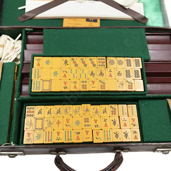 Early - Mid C20th Resin & Bone Mah Jong Set