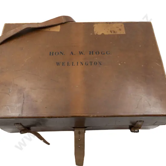 A Fine Late C19th Morocco Leather Travelling Writing Box Of The Hon A W Hogg Wellington