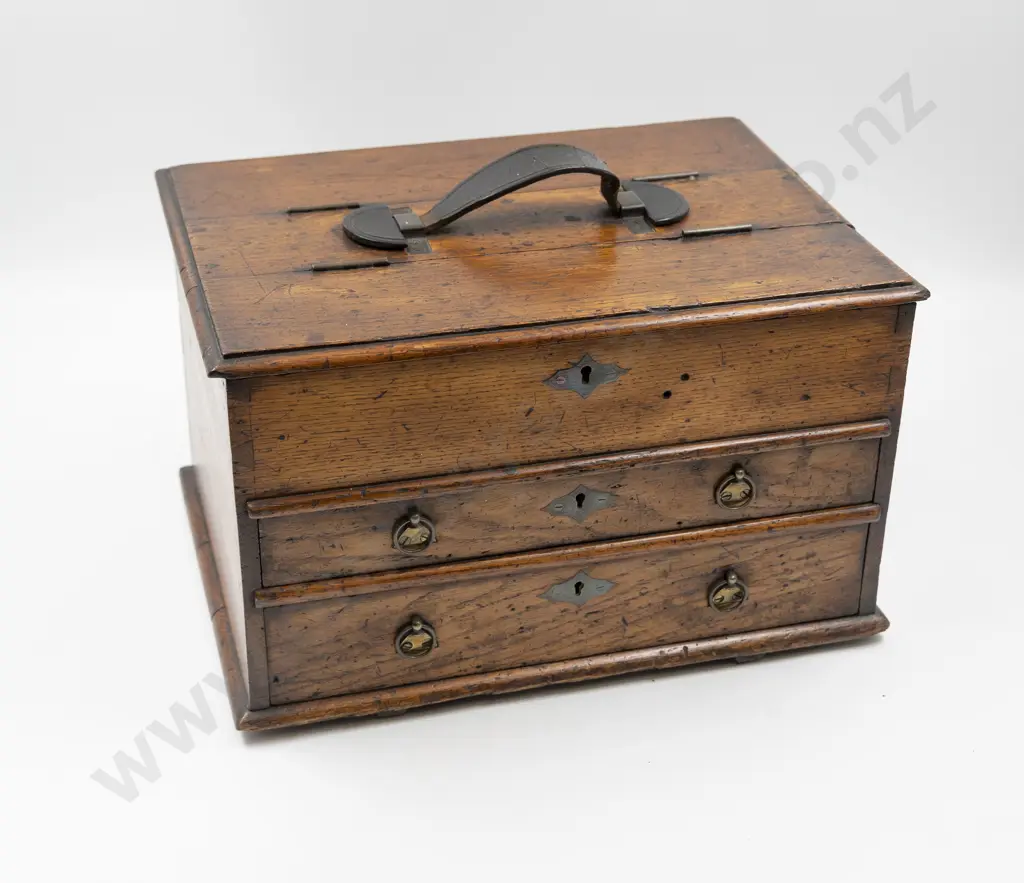 Vict Oak Country Made Work Box Image 1++