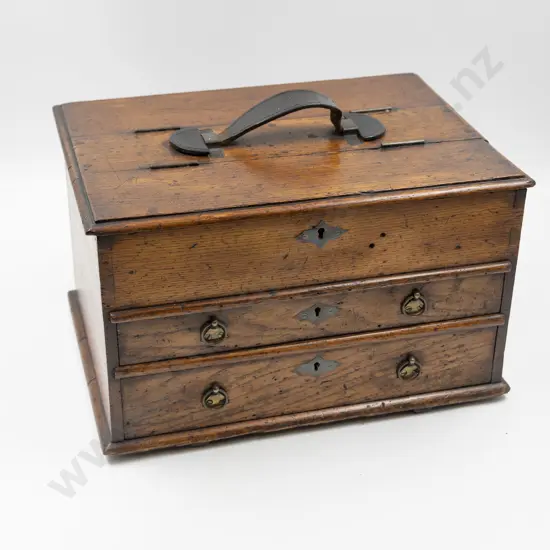 Vict Oak Country Made Work Box
