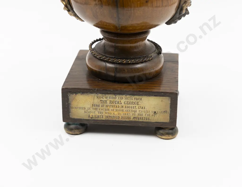 A Fine Quality C19th Oak & Gilt Metal Mounted Two Handled Urn Image 1++