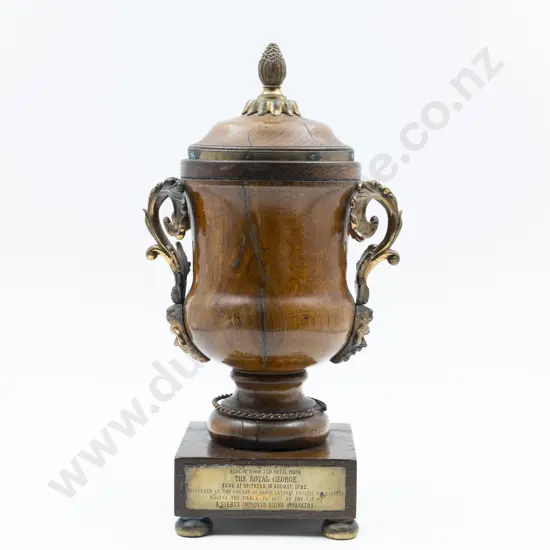 A Fine Quality C19th Oak & Gilt Metal Mounted Two Handled Urn