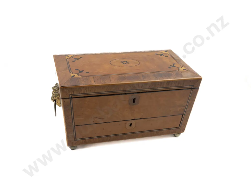 Attractive Regency Satinwood & Rosewood Writing Box Image 1++