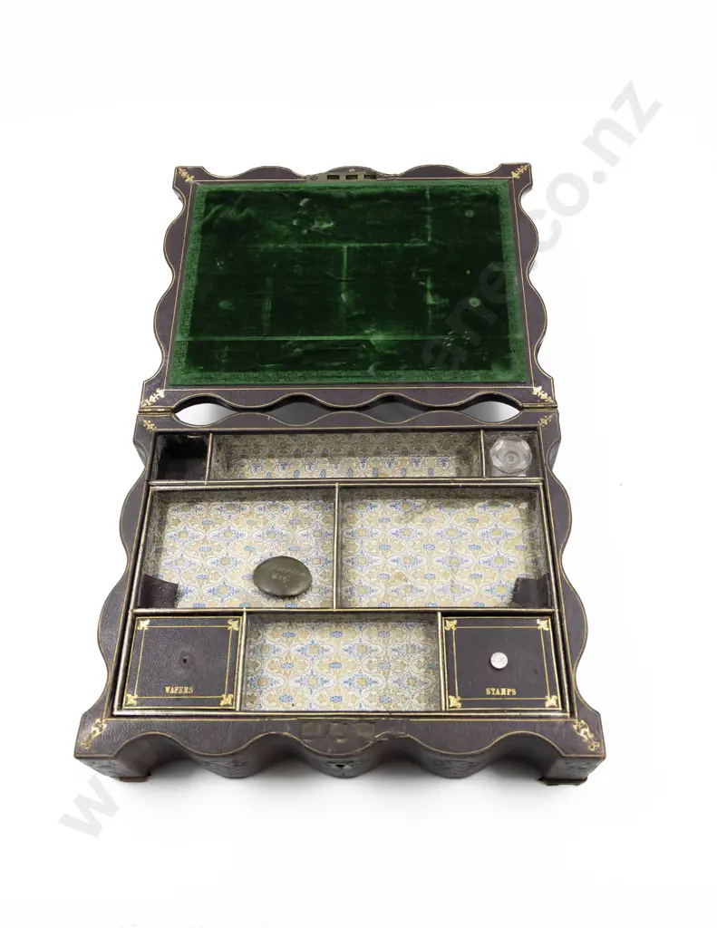 Vict Tooled Morocco Leather Writing Box Image 1++