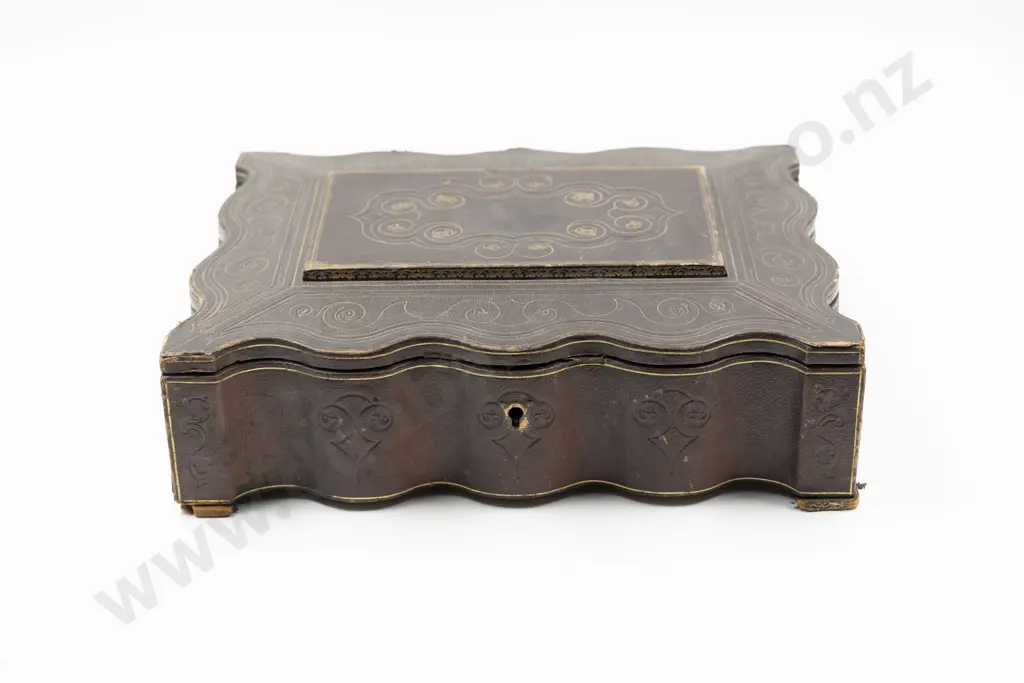 Vict Tooled Morocco Leather Writing Box Image 1++