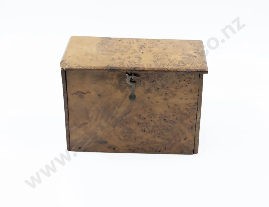 Late C19th NZ Colonial Burr Totara Box Image 1++