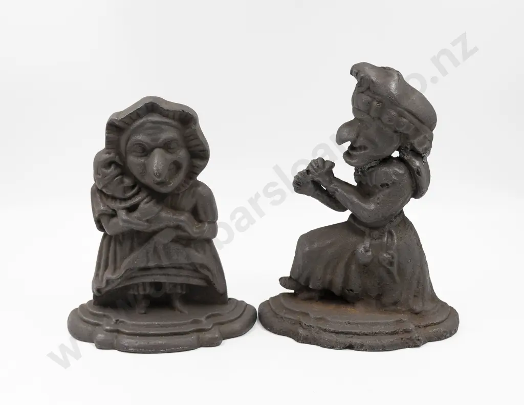 Vict Cast Iron Punch & Judy Door Stops Image 1++