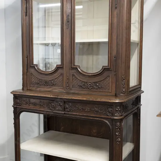 C19th French Oak Cabinet on Stand