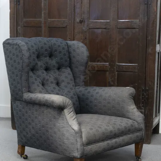 Late Vict. Wingback Armchair in the manner of Howard & Co.