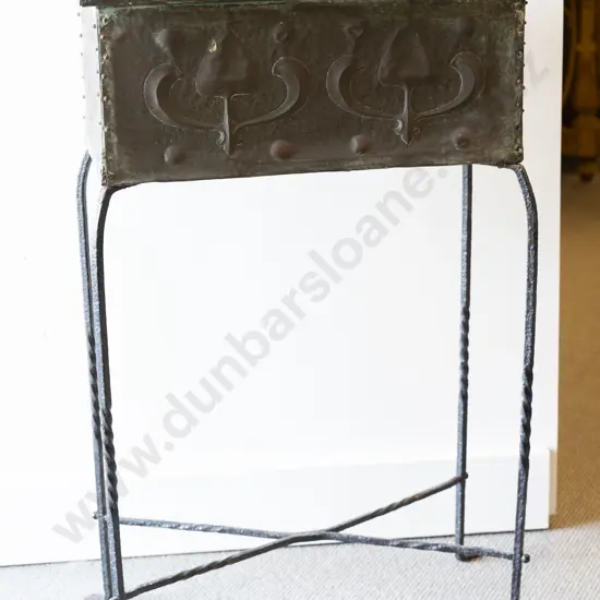 Art Nouveau Copper Rectangular Jardiniere
