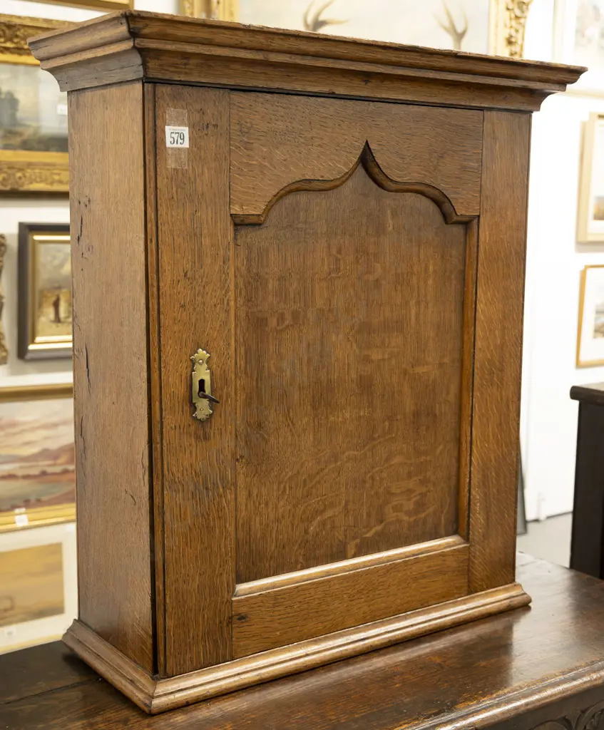 Geo III Oak Hanging Wall Cabinet Image 1++